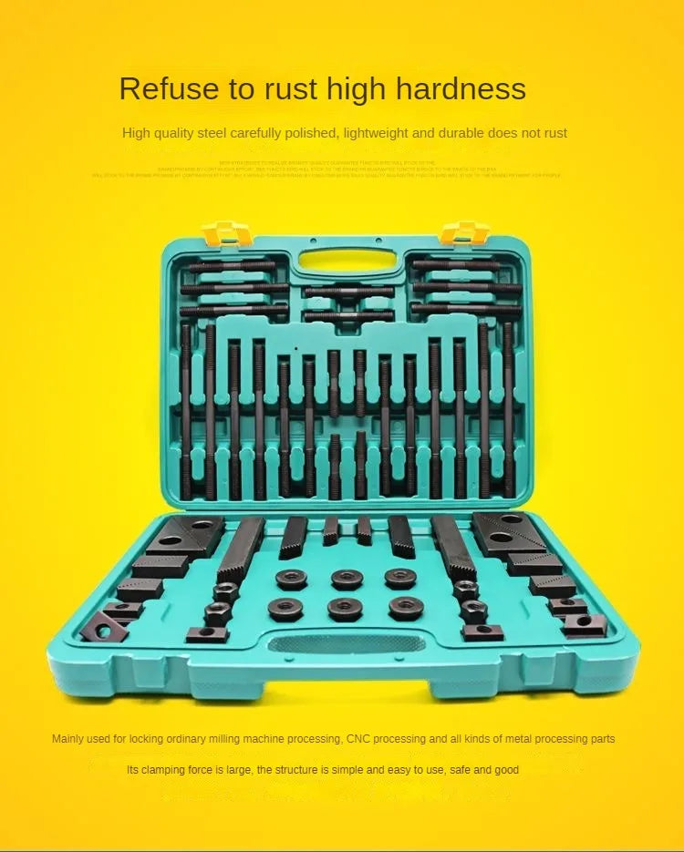 TEBAK Machine Tools 52/58pcs M12 Clamping Kit Set 14mm T Nuts CK12 Steel Clamping Kits Mounting Kits for Wood-working Machines