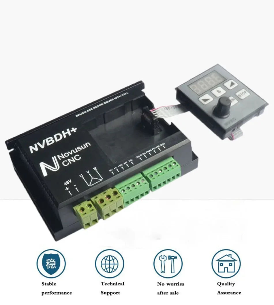 CNC milling machine spindle NVBDH + NVBDL brushless DC motor matching drive with controller 400W digital display