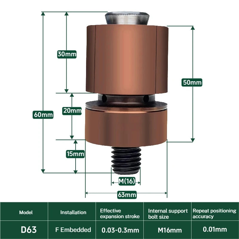 CNC Quick Locating Expanding Fixture Internal Support Clamp D75-D99 Precsion Pin Hole Tightening Locator