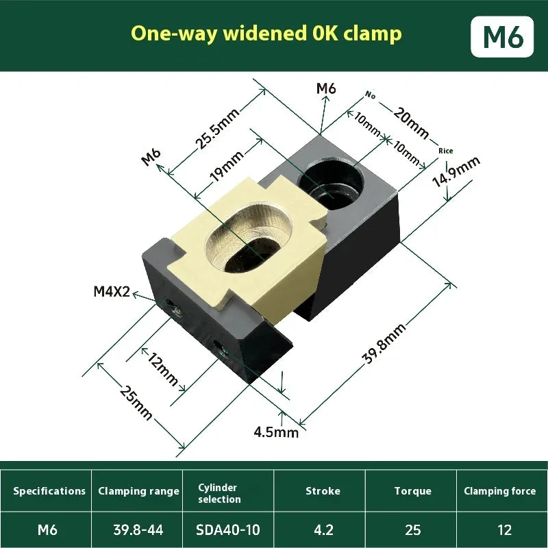 Single Side CNC OK Vise Clamp Fixture Pneumatic Multi Function Fixed Precision OK-Vise Vice Clamping Fixtures for Heavy Cutting