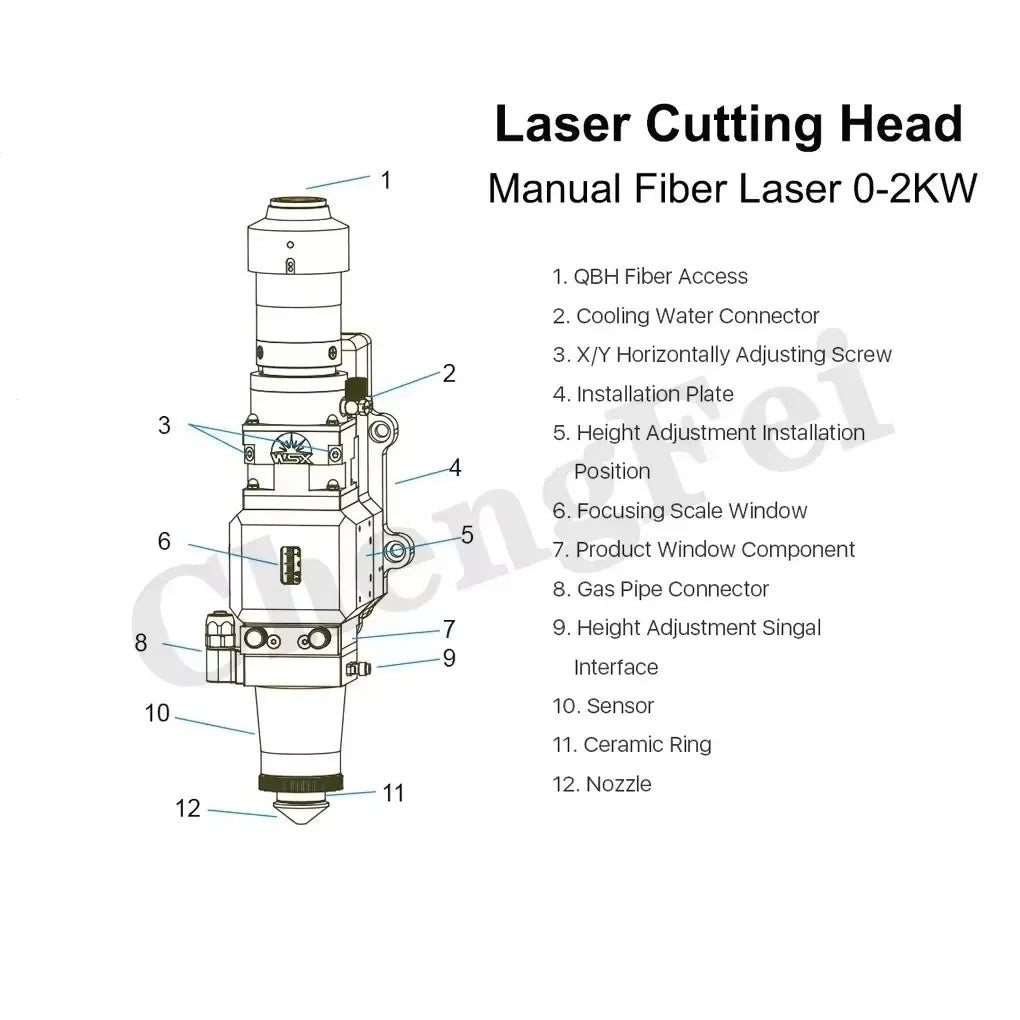 CNC WSX 0-2kw Fiber Laser Cutting Head Manual Cutting Head 2000W for Metal Cutting CL100 FL125