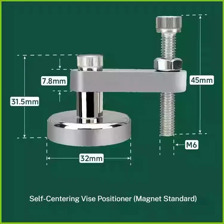 CNC Workpiece Locator Auxiliary Self Centering Vice Vise Magnet Locator Positioner Parallel Magnetic Suction Auxiliary Vise Vice