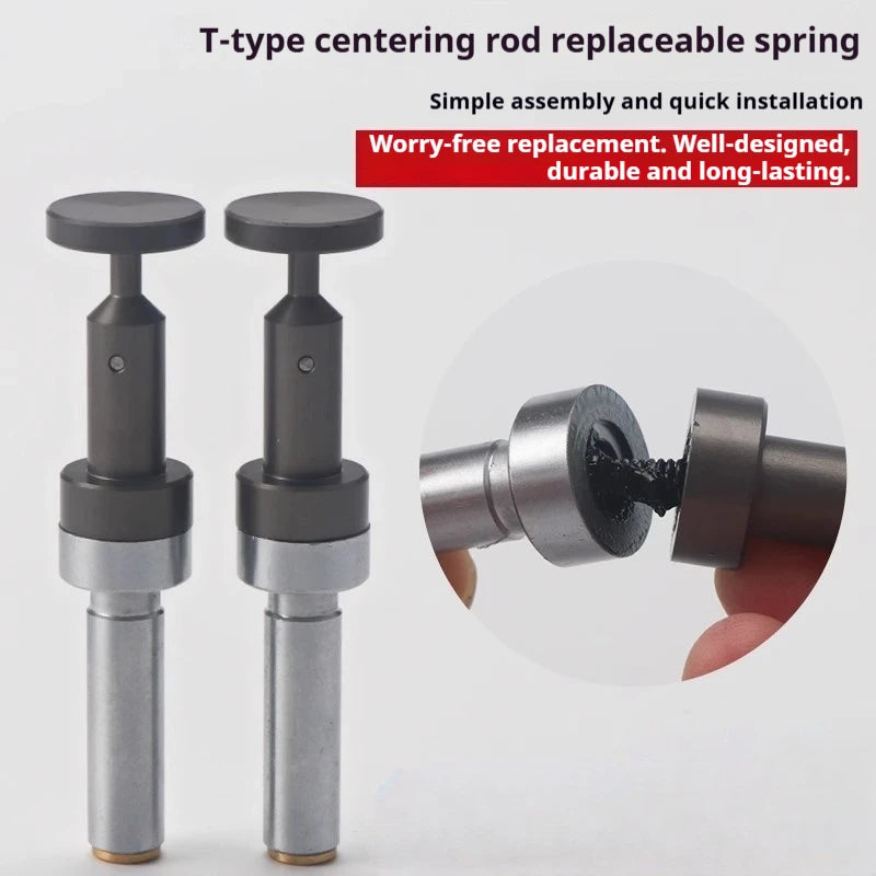 High-precision spring-pull eccentric T-type non-magnetic edge finder with T-shaped groove anti-magnetic eccentric spring