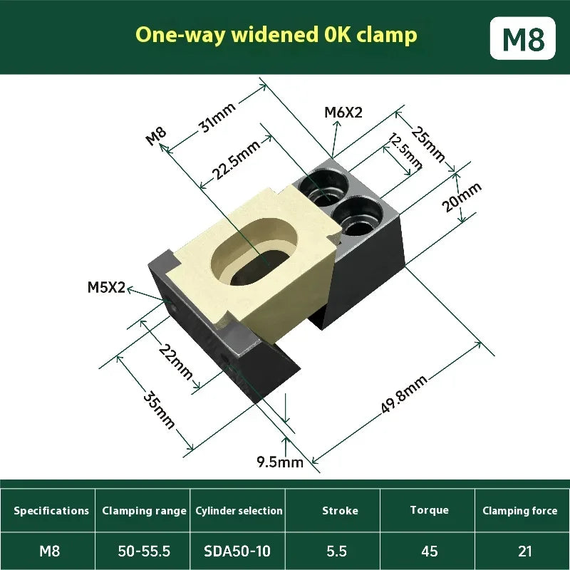 Single Side CNC OK Vise Clamp Fixture Pneumatic Multi Function Fixed Precision OK-Vise Vice Clamping Fixtures for Heavy Cutting