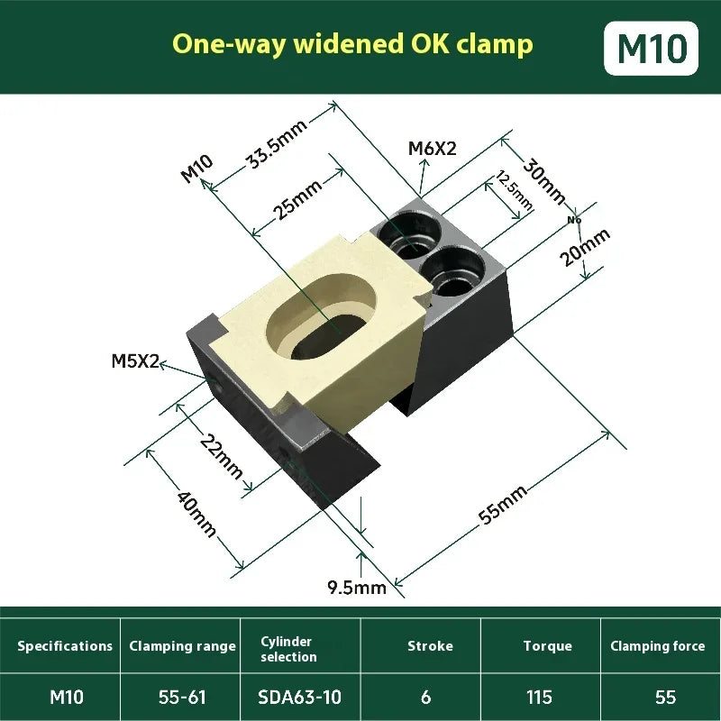 Single Side CNC OK Vise Clamp Fixture Pneumatic Multi Function Fixed Precision OK-Vise Vice Clamping Fixtures for Heavy Cutting