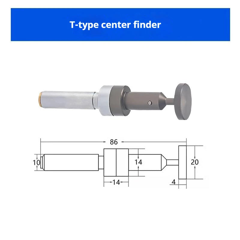 High-precision spring-pull eccentric T-type non-magnetic edge finder with T-shaped groove anti-magnetic eccentric spring