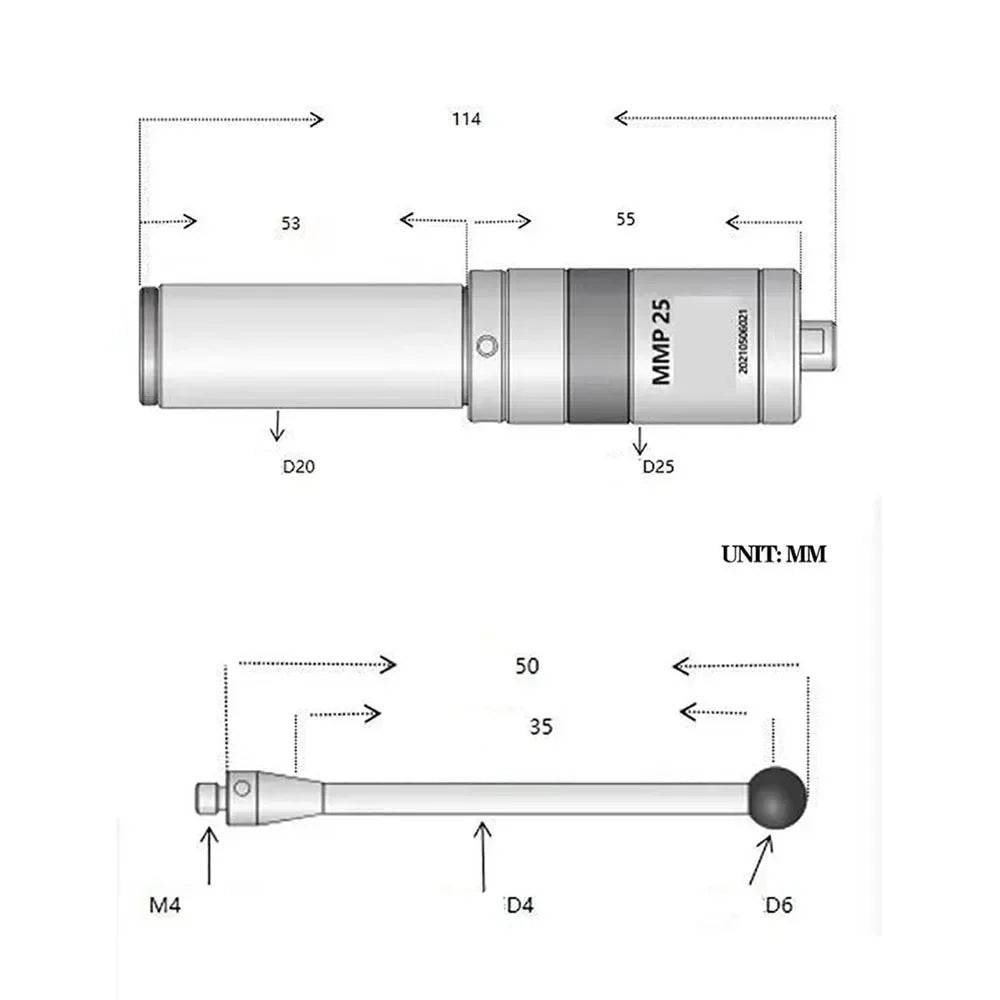 3D Light Edge Finder MMP25 CNC Electronic Mechanical Optical Milling Machine Probe Tool Digital Machine Photoelectric