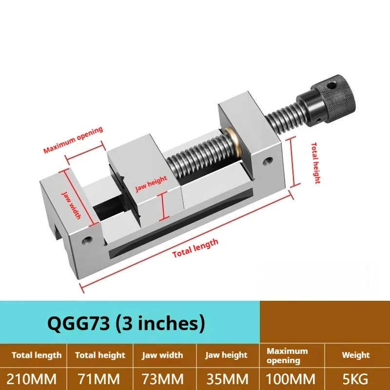 Precision Tool Maker Steel QGG 73 3 Inch 3" CNC Vise Flat Angle Mirror Grinder Vise V Type Pliers Workpiece Clamping Clamp