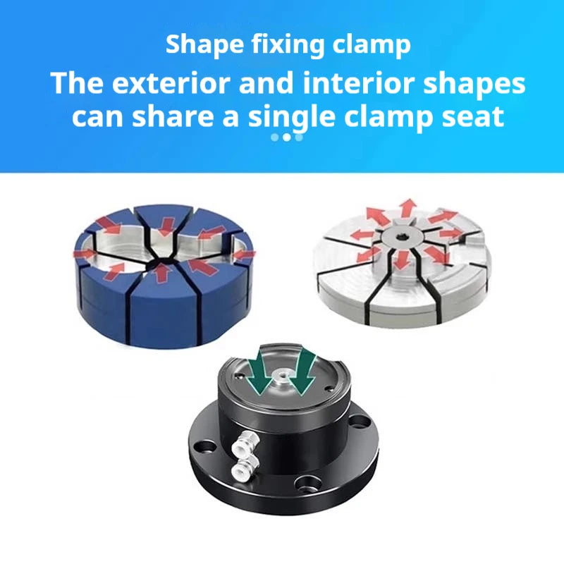 ID OD Pneumatic Workingholding Clamps Workpiece Clamping Fixtures Clamp Any Shape Hold On External Internal Form For Machining
