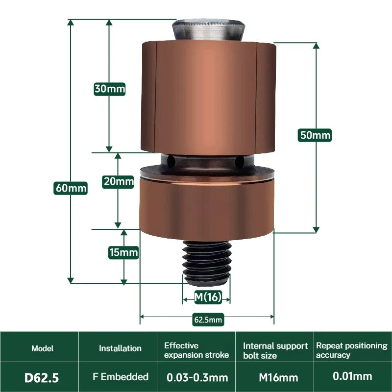 CNC Quick Locating Expanding Fixture Internal Support Clamp D75-D99 Precsion Pin Hole Tightening Locator