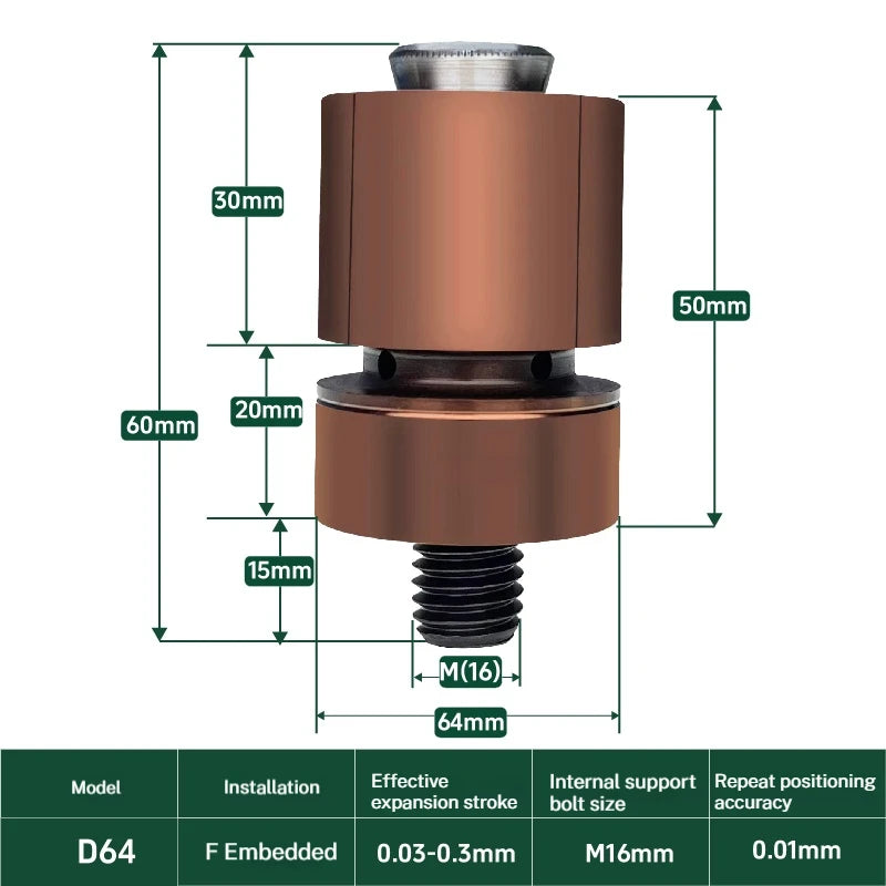 CNC Quick Locating Expanding Fixture Internal Support Clamp D75-D99 Precsion Pin Hole Tightening Locator