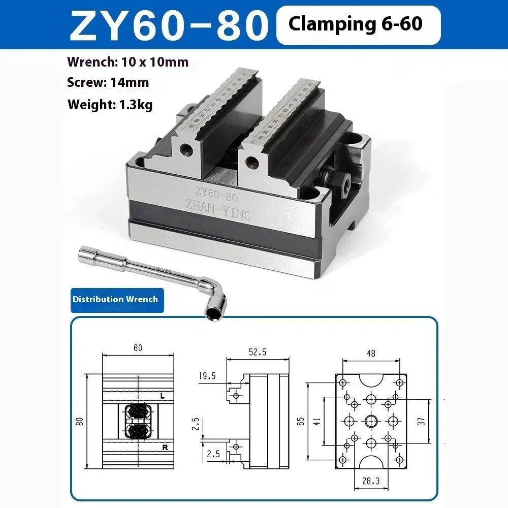 Precision ZY60-80 Four Axis Five Axis Turntable Fixture Self Centering CNC Vise CNC Machining Center Concentric Flat Nose Pliers