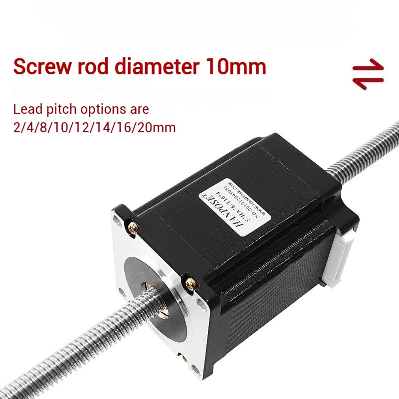57 Through-type Trapezoidal Screw Drive Stepper Motor T10 Linear Screw Extension Linear Motor Length 76MM