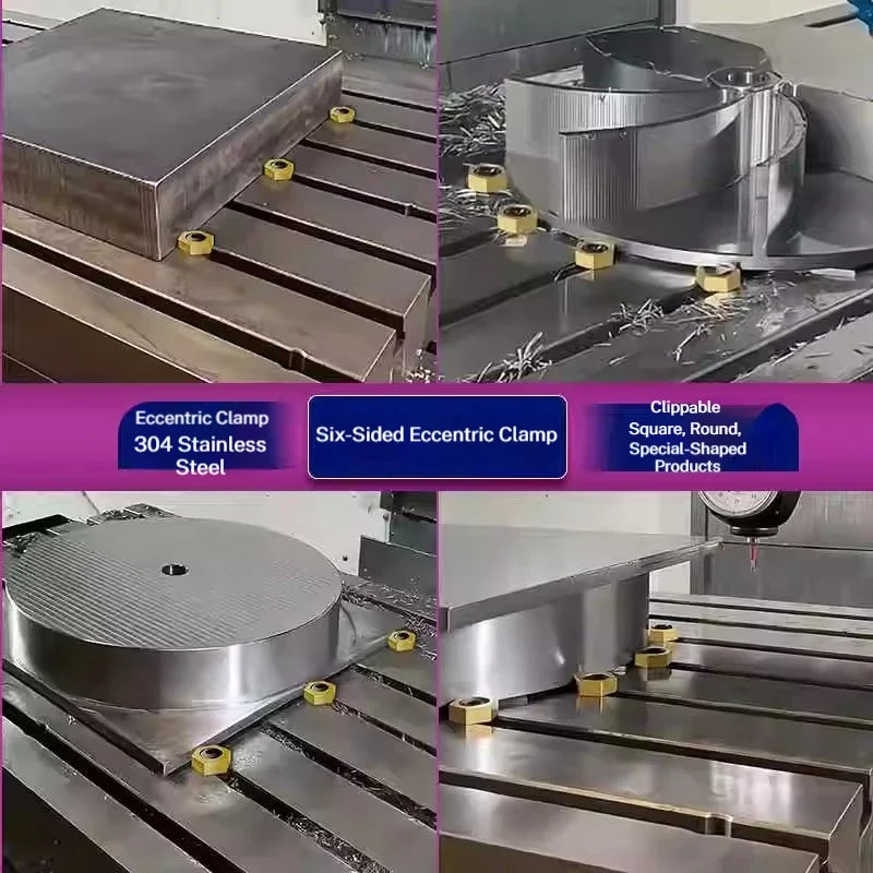M4-M16 Precision CNC OK Vise Hexagonal Eccentric Fixture Clamps Stainless Steel Anchor Clamping with Nut for Workholding Thread