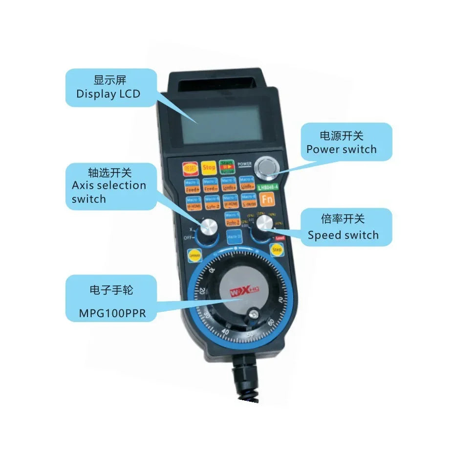 CNC Mach3 Controller Ethernet Breakout Board MKX-V Specialfication 3/4/6 axis+LHB04B-4/6 Wired handwheel 2000KHz
