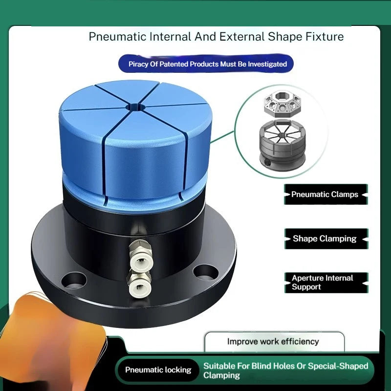 ID OD Pneumatic Workingholding Clamps Workpiece Clamping Fixtures Clamp Any Shape Hold On External Internal Form For Machining