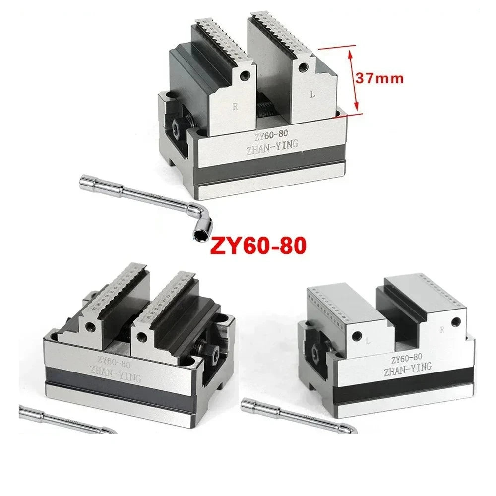 Precision CNC Vise ZY60-80 Four Axis Five Axis Turntable Fixture Self Centering Concentric Flat Nose Pliers for cnc industrial