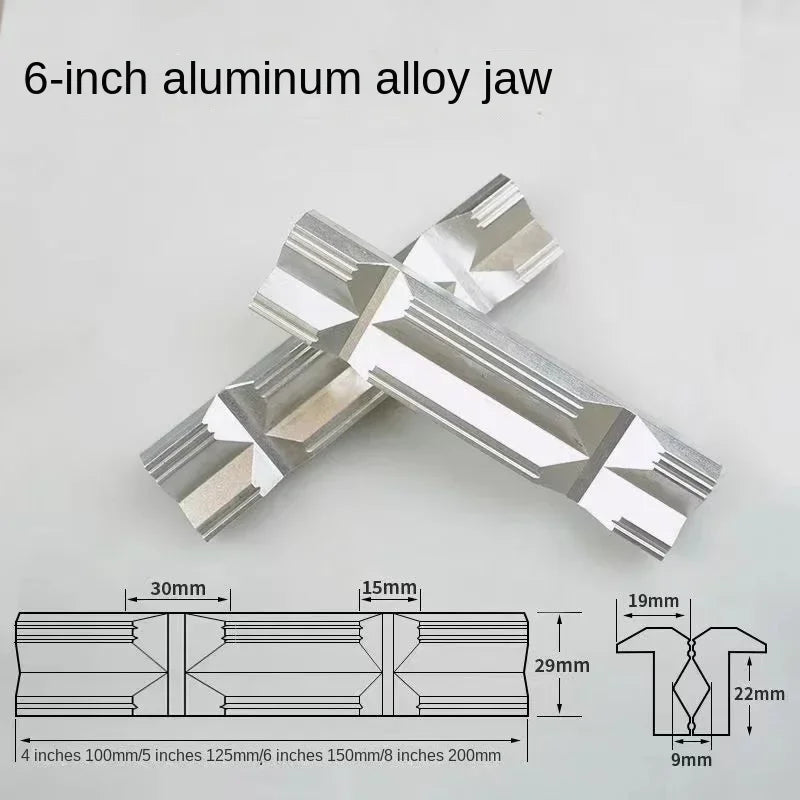 CNC Milling Steel Vise Hard Jaw Fixture V-Type Jaw Aluminum Alloy 4" or 6" 1Set