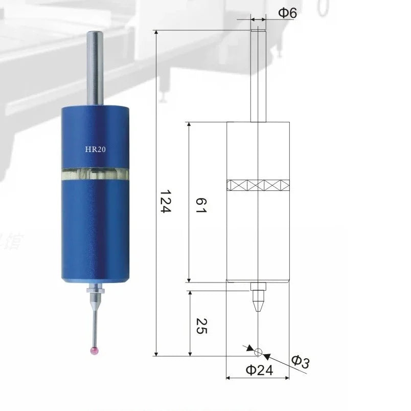 CNC 3D photoelectric edge finder engraving machine three-dimensional centering rod high precision 0.001mm HCT Hr20 cyclmotion