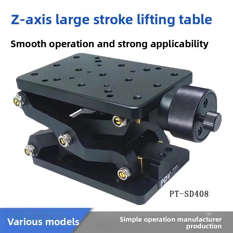 High Precise Manual Lift Z-axis Manual Lab Jack Elevator Optical Sliding Lift lifting platform PT-SD408 PT-SD408S 60mm Travel