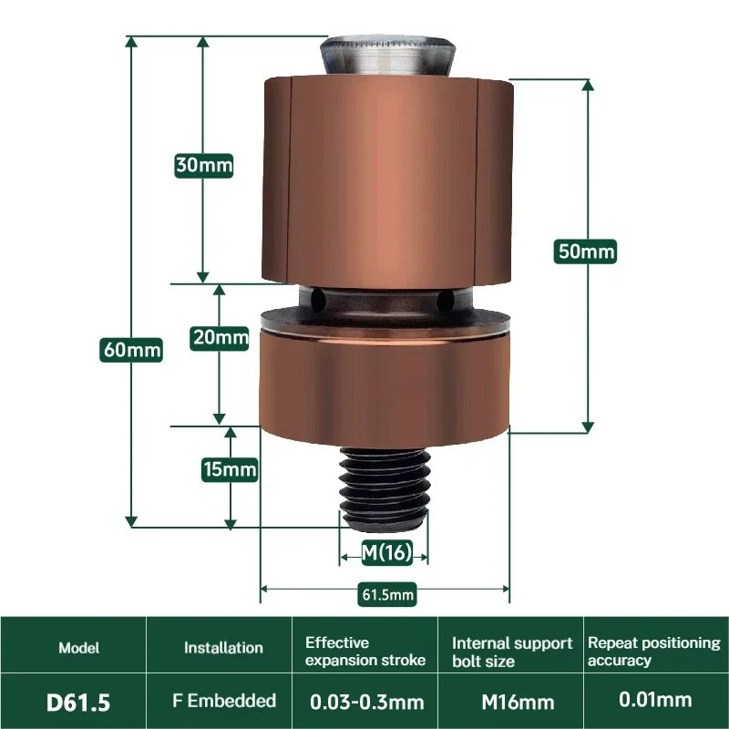 CNC Quick Locating Expanding Fixture Internal Support Clamp D75-D99 Precsion Pin Hole Tightening Locator