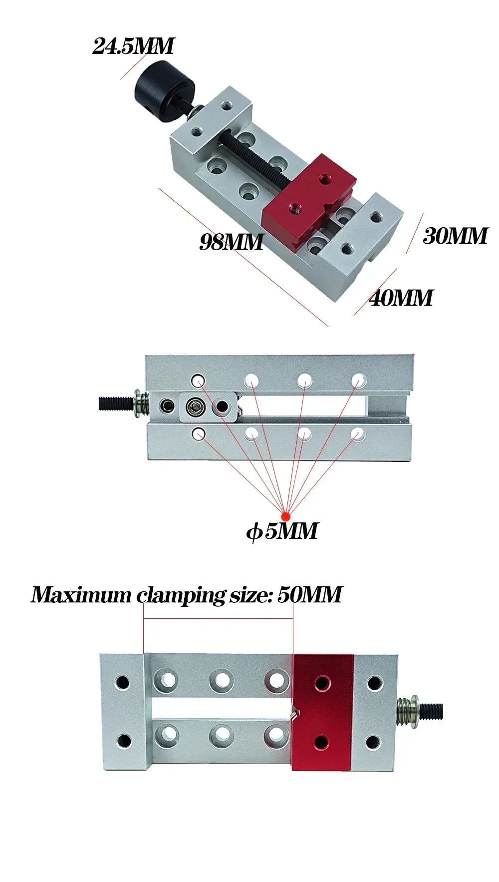 CNC vise carving vise flat-nose pliers drilling machine opening parallel DIY sculpture crafts metal adjustment manual tool
