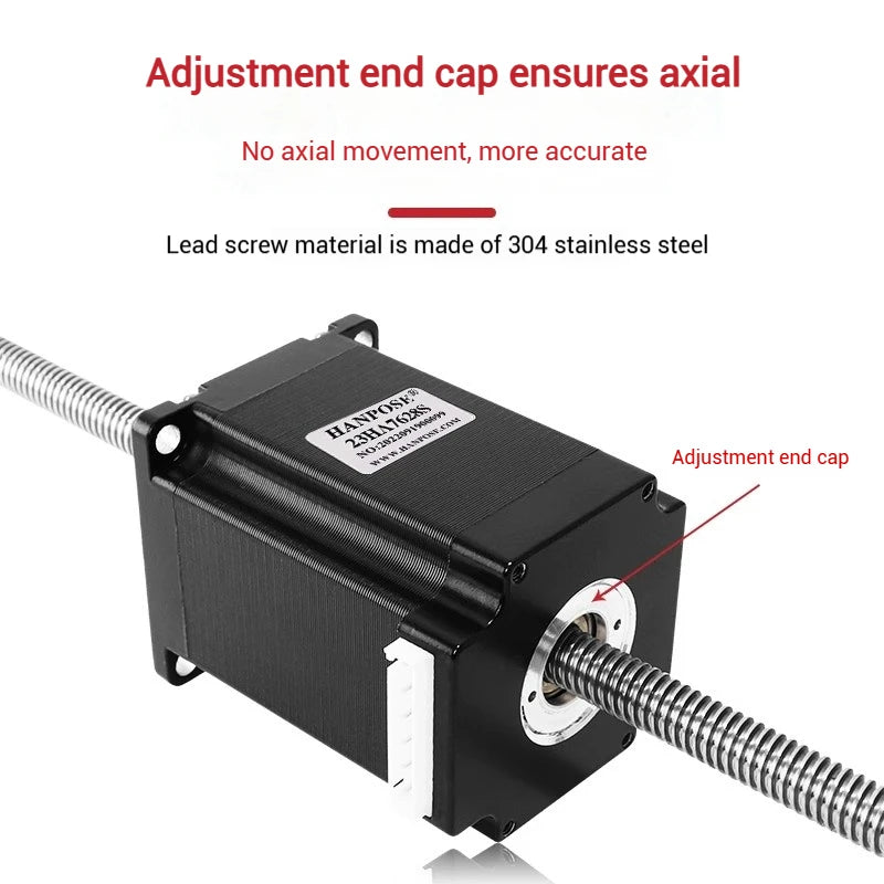 57 Through-type Trapezoidal Screw Drive Stepper Motor T10 Linear Screw Extension Linear Motor Length 76MM
