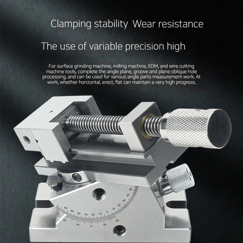 Universal Flat Jaw Precision Vise, Rotating vise,size 2 to 3 inches, 360° Rotation Adjustable angle, Vertical tilt up to 50°