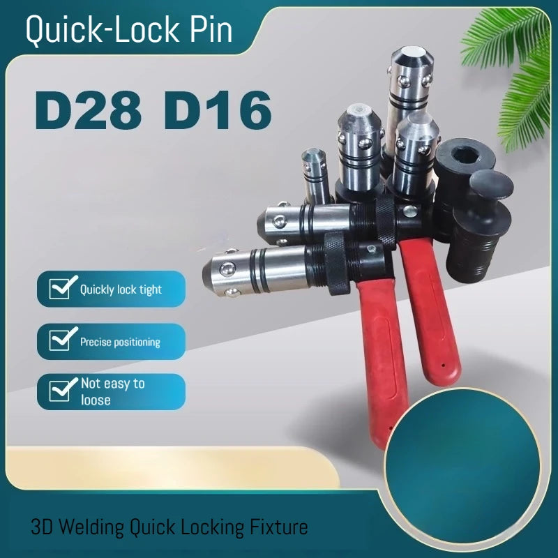 D28 D16 Quick Locking Fixture D16 Handle Hexagon Countersunk Connection Positioning Magnetic Pin 3D Flexible Welding Platform