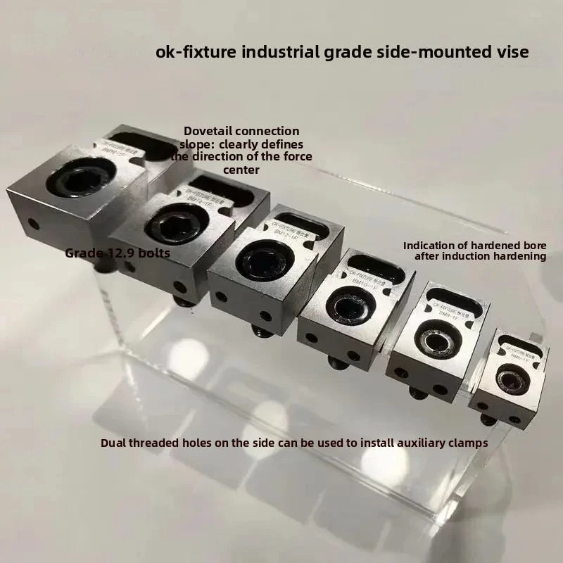 OK Fixture Clamps Extended Single-Sided Jig Heavy Cutting Precision Multifunction Parallel Flat Vise Side Fixed Clamping Block
