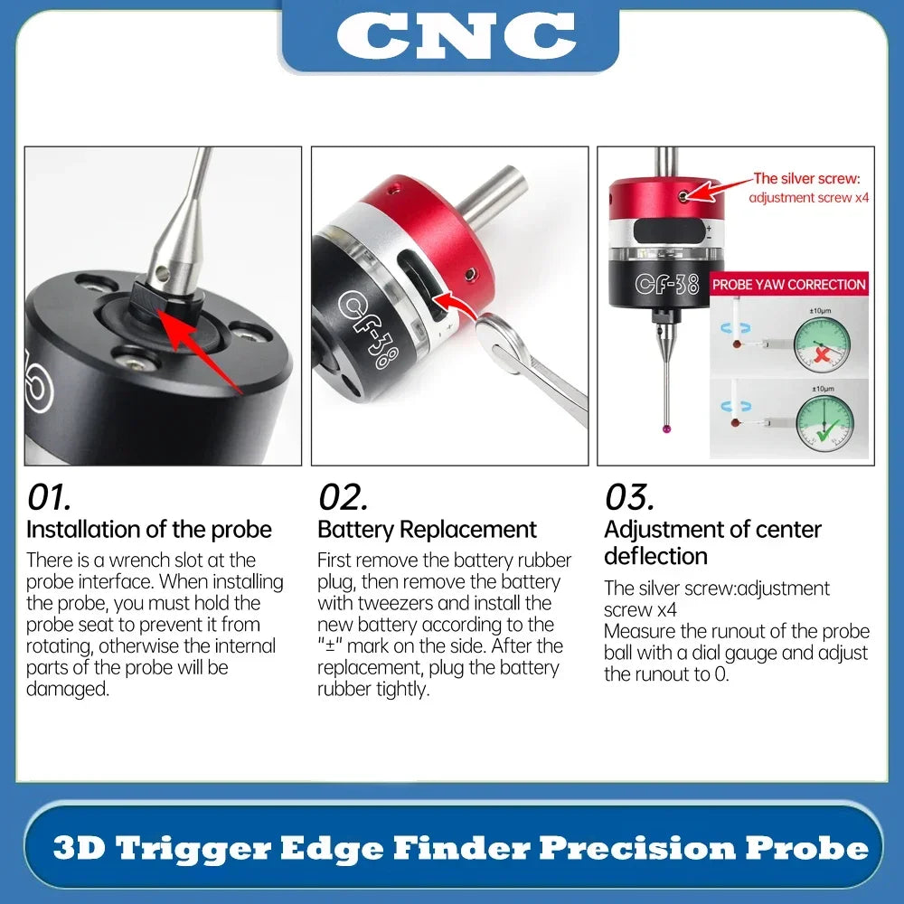 3D edge finder CNC precision probe New CNC trigger CNC milling machine Search center table
