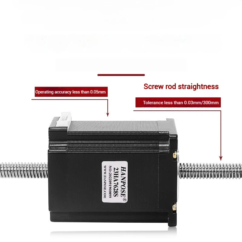 57 Through-type Trapezoidal Screw Drive Stepper Motor T10 Linear Screw Extension Linear Motor Length 76MM