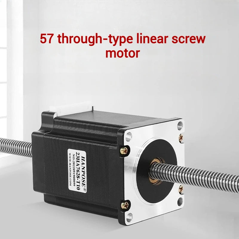 57 Through-type Trapezoidal Screw Drive Stepper Motor T10 Linear Screw Extension Linear Motor Length 76MM