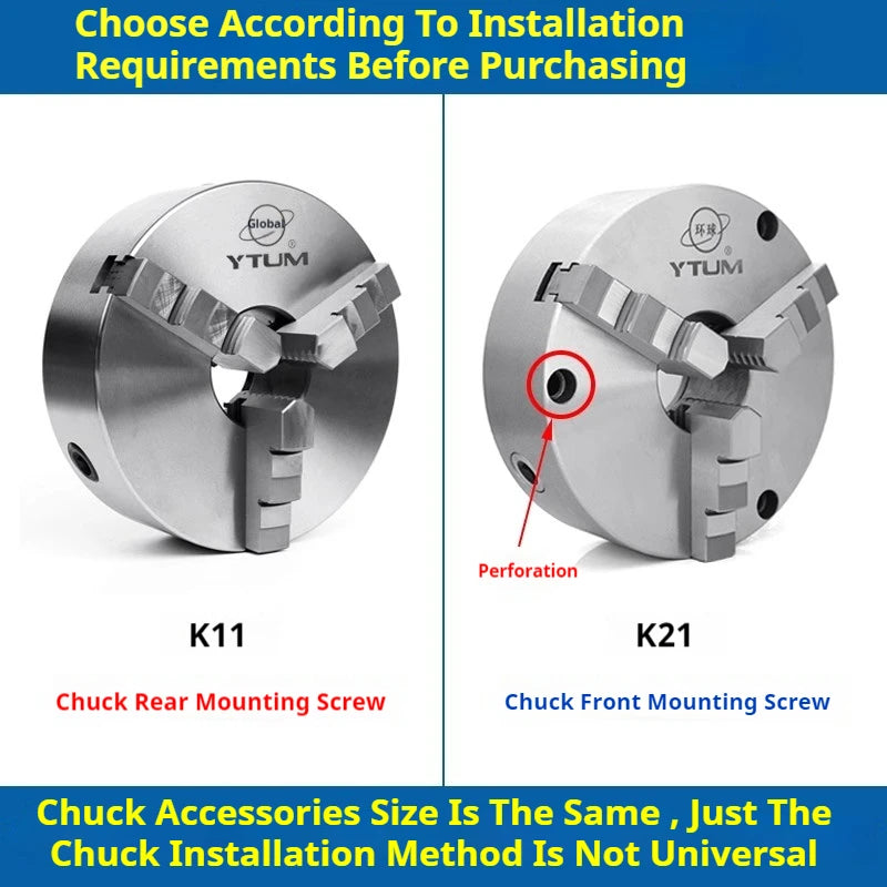 K11-165 165MM 3 Three Jaw Self-Centering Chuck Lathe Chuck Manual Scroll Chuck Manual Type Accessories