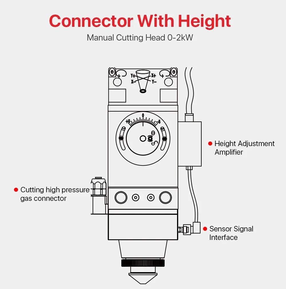 CNC WSX 0-2kw Fiber Laser Cutting Head Manual Cutting Head 2000W for Metal Cutting CL100 FL125