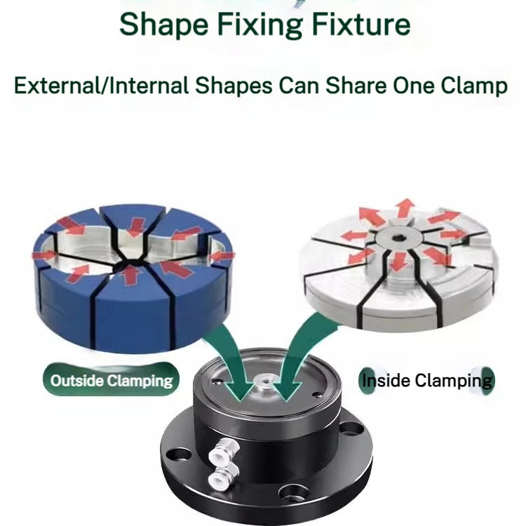 ID OD Pneumatic Workingholding Clamps Workpiece Clamping Fixtures Clamp Any Shape Hold On External Internal Form For Machining