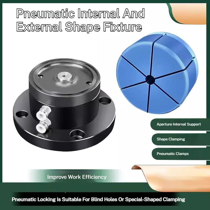 ID OD Pneumatic Workingholding Clamps Workpiece Clamping Fixtures Clamp Any Shape Hold On External Internal Form For Machining