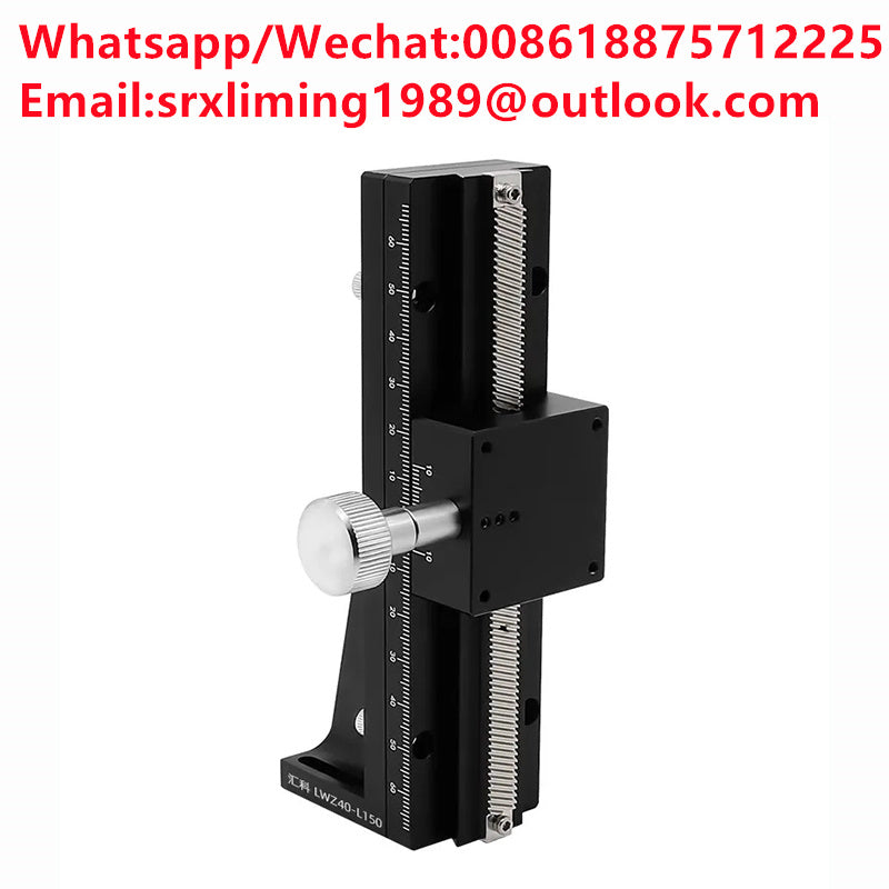 LWZ60 L=100-500mm Z Axis Dovetail Groove Linear Long Stroke Fine-Tuning Sliding Table Manual Displacement Trimming Platform
