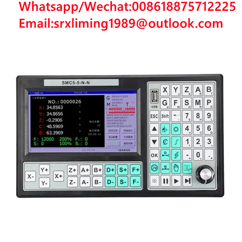 TEBAK CNC SMC5-5-N-N 5-axis RTCP Offline USB Controller 500KHz G Code 7-inch Large Screen Replaces Mach3 Cyclmotion