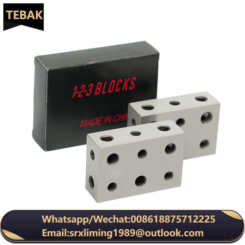 TEBAK Machine Tools 2Pc Sparallel Clamping Block Set 23 Holes Precision 1-2-3 Parallel Setup Block
