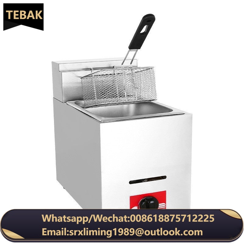 Commercial Gas Fryer Type Double Cylinder Double Screen Burger Restaurant Fryer Restaurant Equipment Thickened Batch Hair Fryer