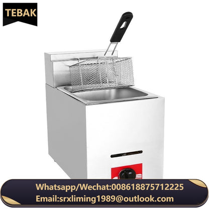 Commercial Gas Fryer Type Double Cylinder Double Screen Burger Restaurant Fryer Restaurant Equipment Thickened Batch Hair Fryer