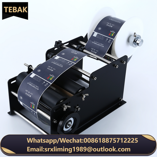 TEBAK MT-30 Convenient Hand Operated Glass Plastic Aluminum Round Bottle Labeling Machine Manual Label Sticker Labeling Machine