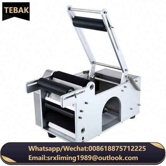 TEBAK SY50 Semi-Automatic Wine Glass Bottle Label Self-Adhesive Round Bottle Labeling Machine Glass Plastic Bottle Labeler