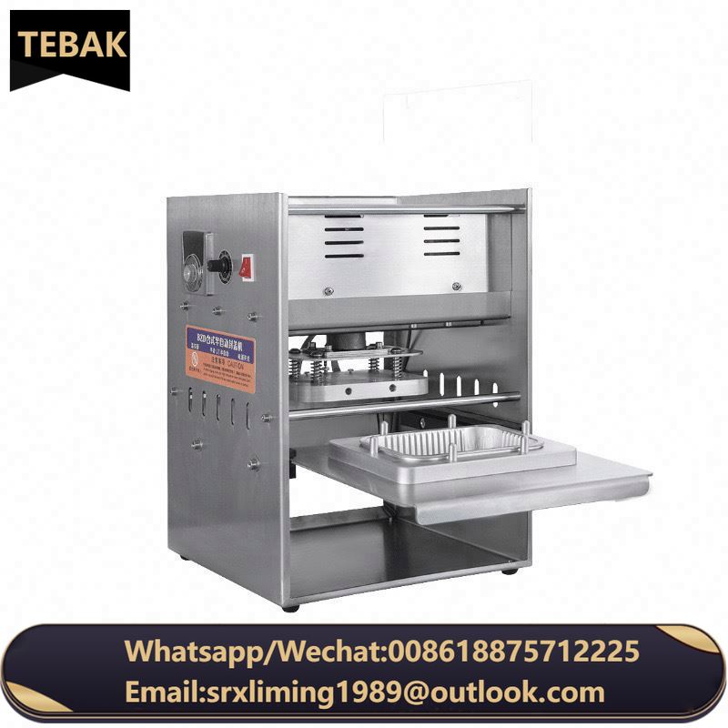 TEBAK Customized Packaging Design Electric Round Aluminum Foil Container Lid Box Trays Sealer Heat Sealing Machine for Sale