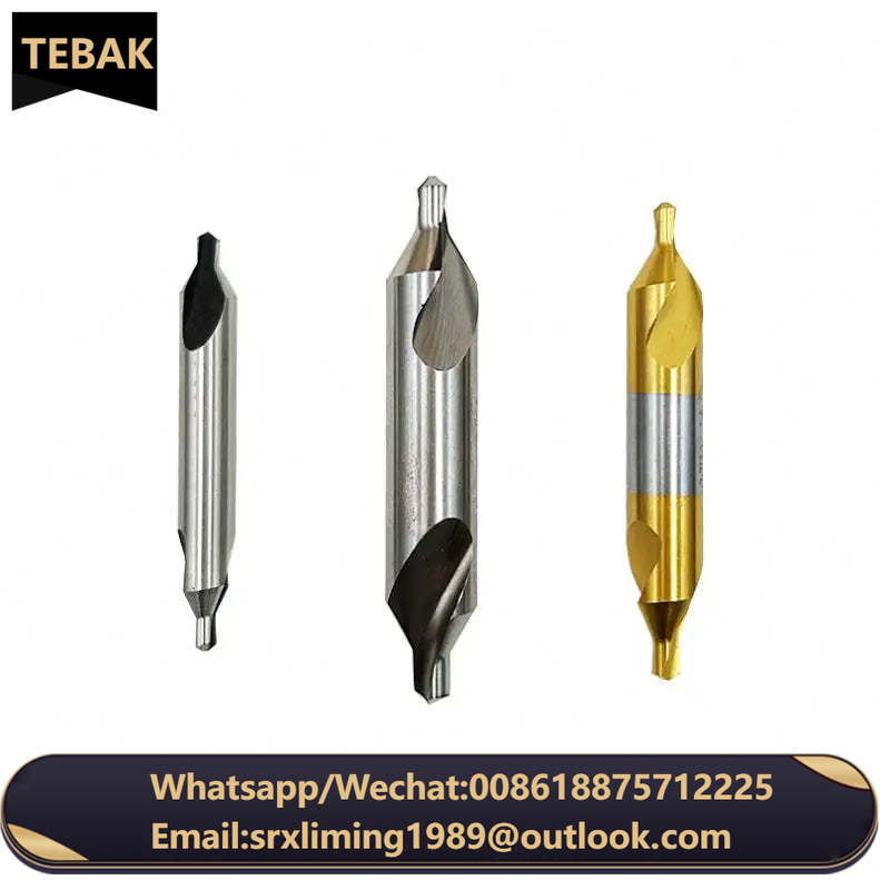 TEBAK Carbide Cobalt Double Head Titanium Plating Center Drill for Metal Center Drill Center Bit