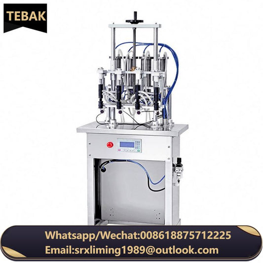 Automatic 4 Heads Silver Vacuum Perfume Weighing Filling Making Machine WITH Liquid Filling Line Wine Pump Small High Precision