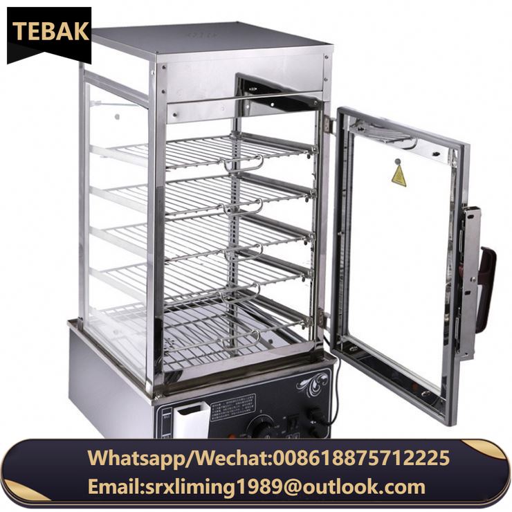 TEBAK Commercial Aluminium Tray Dim Sum Hotel Restaurant Electric Food Display Warmer Steamer Industrial Steamer Cabinet