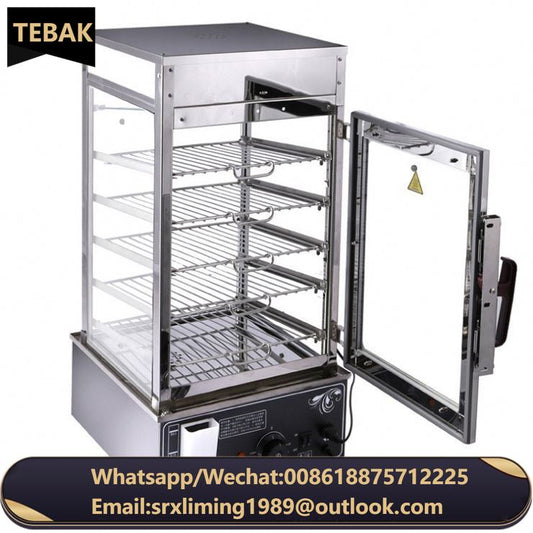TEBAK Commercial Aluminium Tray Dim Sum Hotel Restaurant Electric Food Display Warmer Steamer Industrial Steamer Cabinet
