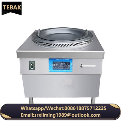 TEBAK Electromagnetic Fried Dumpling Rotating Frying Oven Commercial Induction Cookers Single Burner Induction Wok Cooker